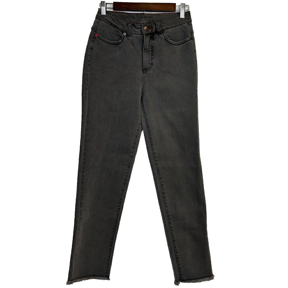 Peace Love World Love Note Jeans Womens US2 Gray Wash Raw Hem 4-Pocket Hi-Rise